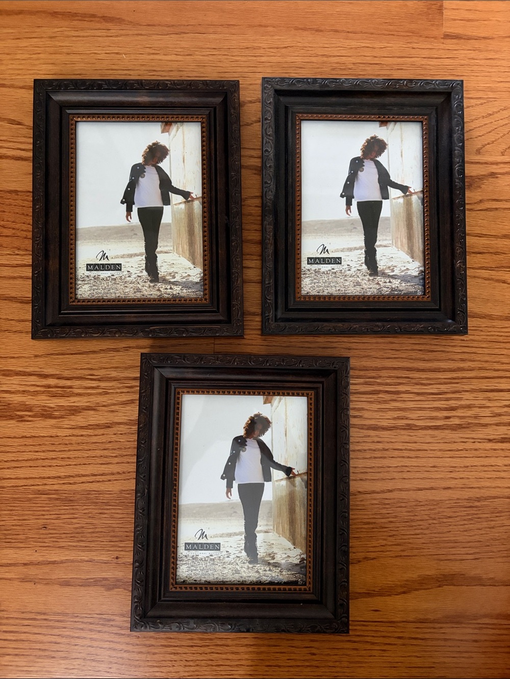 Malden Black Ornate 5x7 Picture Frame Set - 3-Pack Vintage